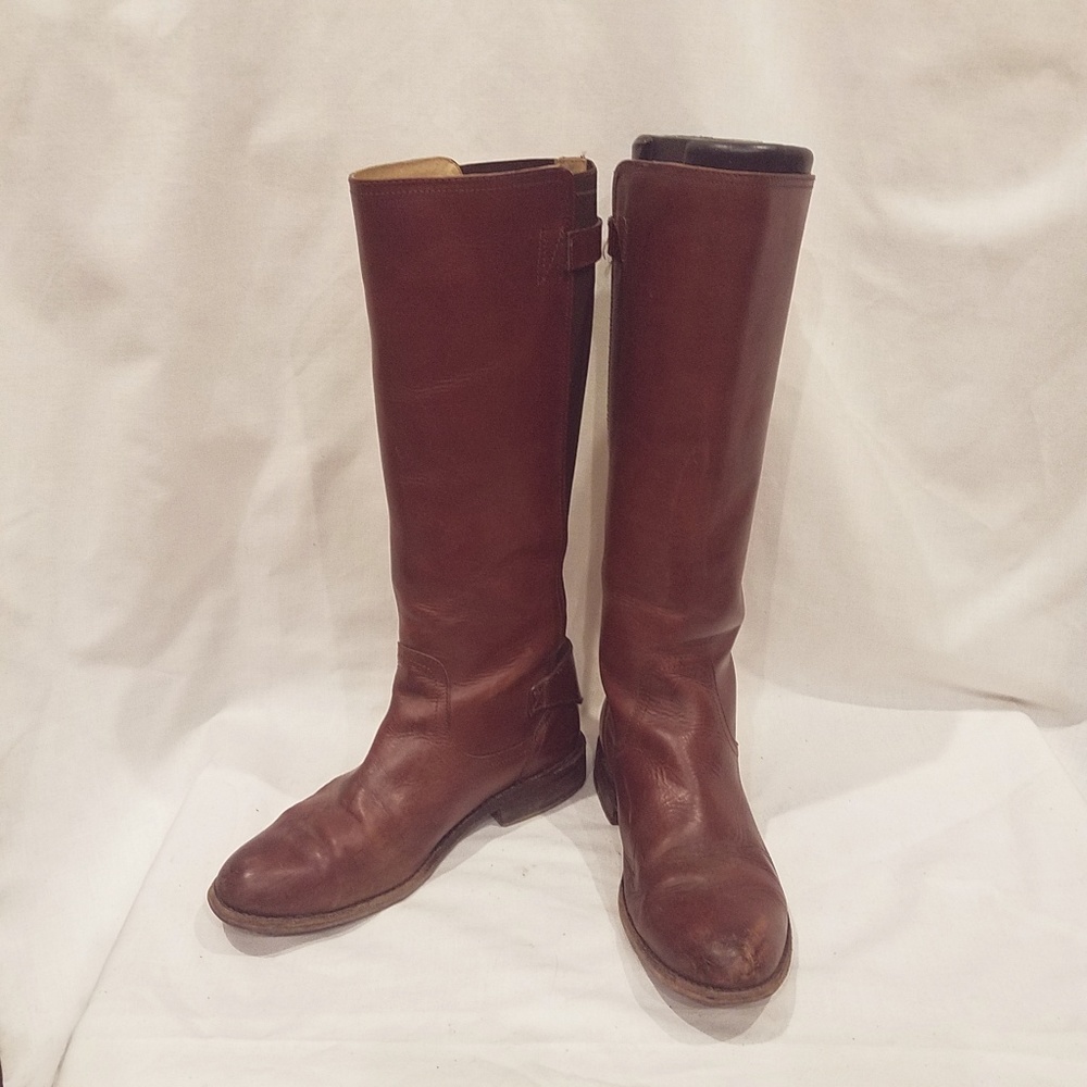 Frye Cognac/Redwood Knee High Boots Size 8.5 - Picture 4 of 8